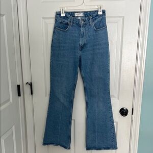 Abercrombie and Fitch Vintage Flare High Rise Curve Love Blue Jeans